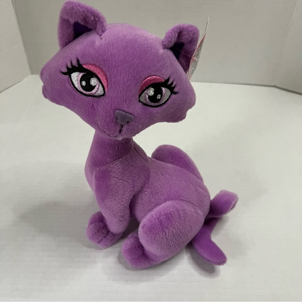 NEW 2004 Prissy Kitties 9” Purple Kitty Cat Plush Toy Stuffed Animal Y2K